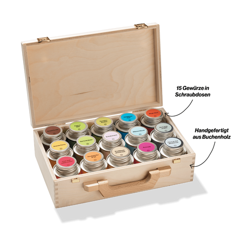 COLOURS OF SPICES | Spice Set | Wooden box of 15