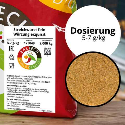 Streichwurst fein Würzung exquisit im 2 kg Beutel